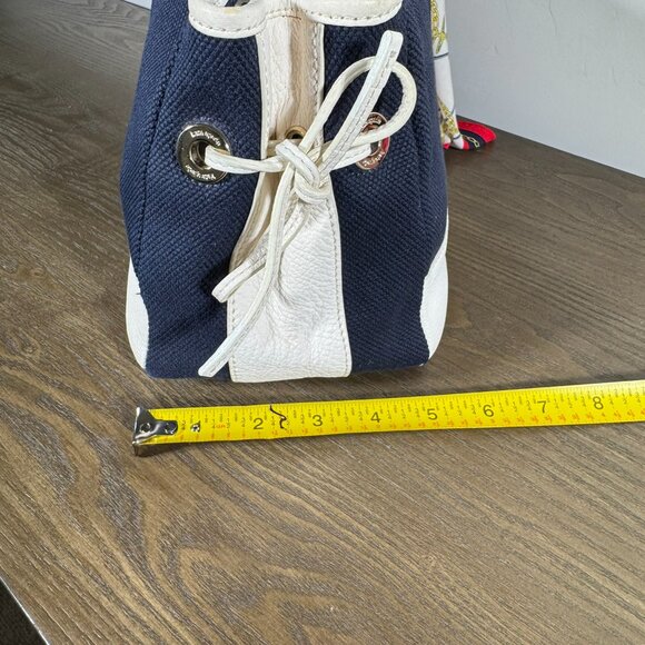 Kate Spade New York Navy Canvas & White Leather Trim Tote/Satche - Picture 8 of 9